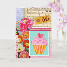 60. Happy Birthday Collage Scrapbook cupcake