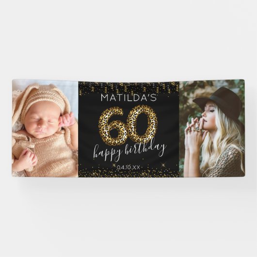 60. Happy Birthday Foto Banner (Horizontal)
