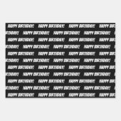 60. Happy Birthday Individuelle Name Wrapping Pape Geschenkpapier Set (Vorderseite 3)