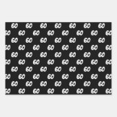 60. Happy Birthday Individuelle Name Wrapping Pape Geschenkpapier Set (Vorderseite)