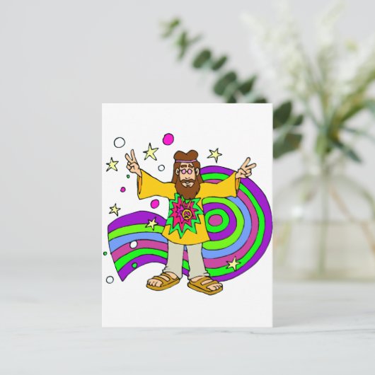 60 Hippy Postkarte (Stehend Vorderseite)