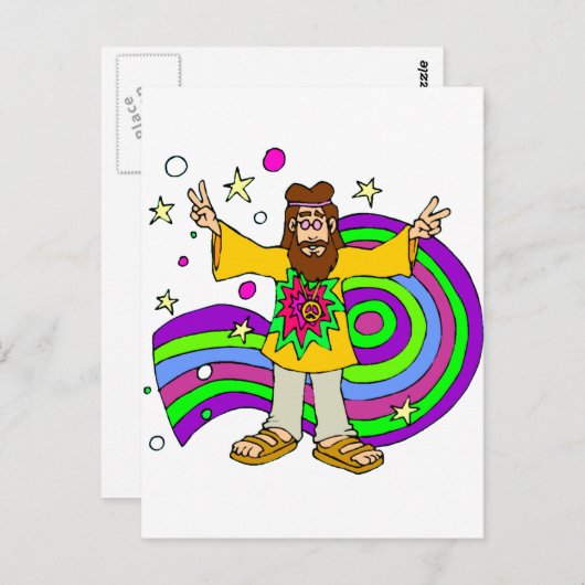 60 Hippy Postkarte (Vorne/Hinten)