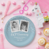 60. Hochzeit Diamond-Jubiläum Kinder-Fotos Pappteller (Party)