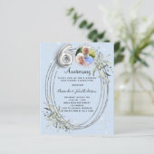 60. Hochzeit Foto Diamanten blau Einladung (Stehend Vorderseite)