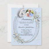 60. Hochzeit Foto Diamanten blau Einladung (Vorderseite)