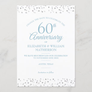 60. Hochzeit Jahrestag Ändern des Datums Confetti Einladung