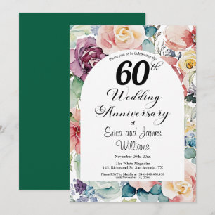 60. Hochzeit Jahrestag Elegantes Drehbuch Einladung