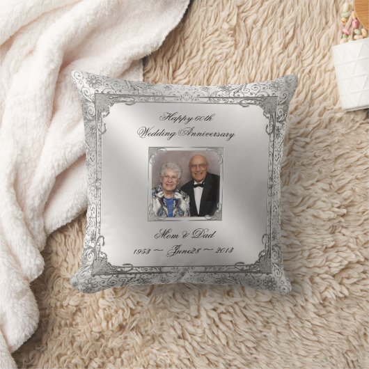 60. Hochzeit-Jubiläum-Foto-Kissen Kissen (Decke)