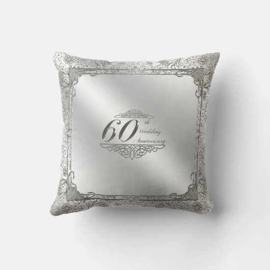60. Hochzeit-Jubiläum-Foto-Kissen Kissen (Rückseite)