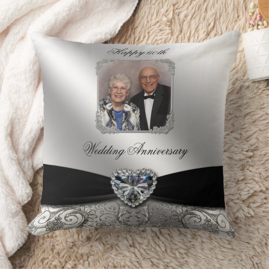 60. Hochzeit-Jubiläum-Foto-Kissen Kissen (Decke)