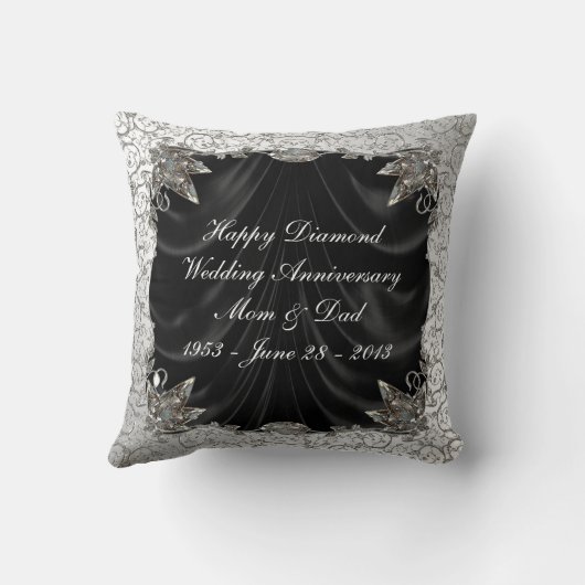 60. Hochzeit-Jubiläum-Kissen Kissen (Rückseite)