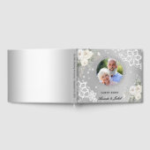 60. Hochzeit Jubiläum silberne Foto Spitze Blumens Gästebuch (Voll)