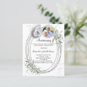 60. Hochzeit silber Foto Diamant Einladung (Stehend Vorderseite)