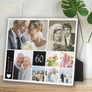 60. Hochzeitsjubiläum Foto-Collage Fotoplatte