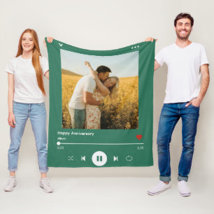 60. Hochzeitsjubiläum grünes Foto-Song-Album Fleecedecke