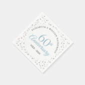 60. Hochzeitsskript für das Jubiläum Hearts Confet Serviette (Ecke)