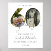 60. Hochzeitstag 2 Foto Begrüßungszeichen Poster (Vorne)