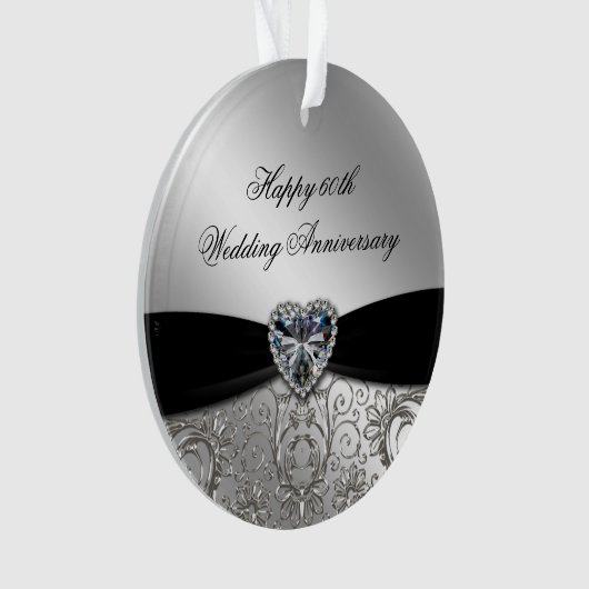 60. Hochzeitstag - Akryler Ornament (Vorderseite)