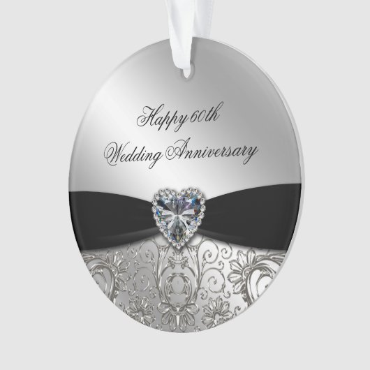 60. Hochzeitstag - Akryler Ornament (Vorderseite)