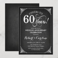 60. Hochzeitstag - Chalkboard White