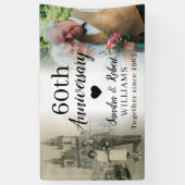 60. Hochzeitstag Custom 2 FotoCollage Banner (Vertikal)