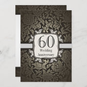 60. Hochzeitstag Damaskus Vintage Einladung (Vorne/Hinten)