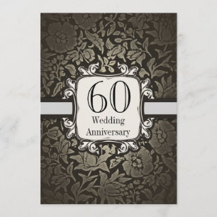 60. Hochzeitstag Damast Vintage Einladung