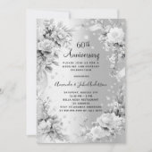 60. Hochzeitstag Diamant Silber Luxus Einladung (Vorderseite)
