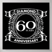 60. Hochzeitstag Diamant Wappen Poster (Vorne)