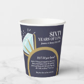 60. Hochzeitstag Diamantring Spaß Fakten Pappbecher (Rückseite)