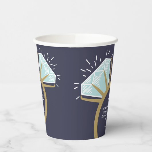 60. Hochzeitstag Diamantring Spaß Fakten Pappbecher (Links)