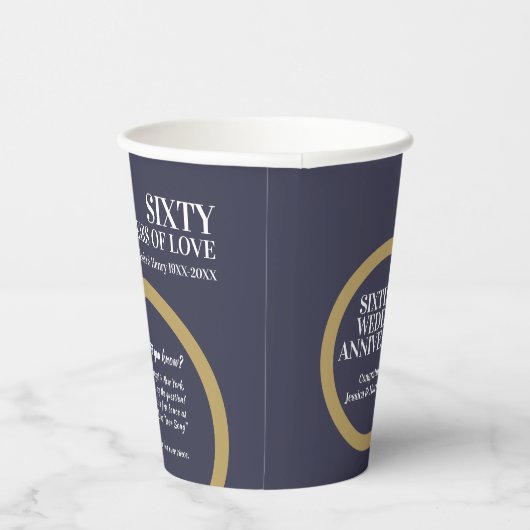 60. Hochzeitstag Diamantring Spaß Fakten Pappbecher (Rechts)