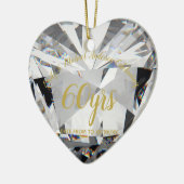 60. Hochzeitstag Diamond FOTO Geschenk Keramik Ornament (Links)