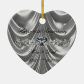 60. Hochzeitstag Diamond Heart Foto Keramik Ornament (Vorne)