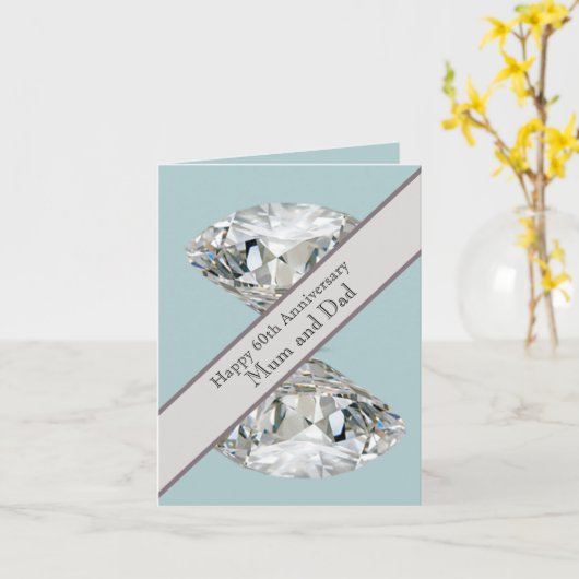 60. Hochzeitstag Diamond Karte (Gelbe Blume)