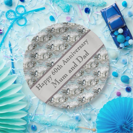60. Hochzeitstag Diamond Pappteller (Party)