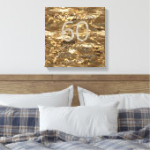 60. Hochzeitstag Diamond Wedding Gold Look Leinwanddruck (Insitu (Schlafzimmer))