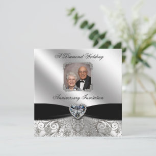 60. Hochzeitstag Einladung 13,3x13,3 cm Foto