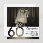 60. Hochzeitstag Einladung 5.25 x 5.25 (Vorne/Hinten)