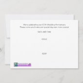 60. Hochzeitstag Einladung Blauer Blumen (Rückseite)