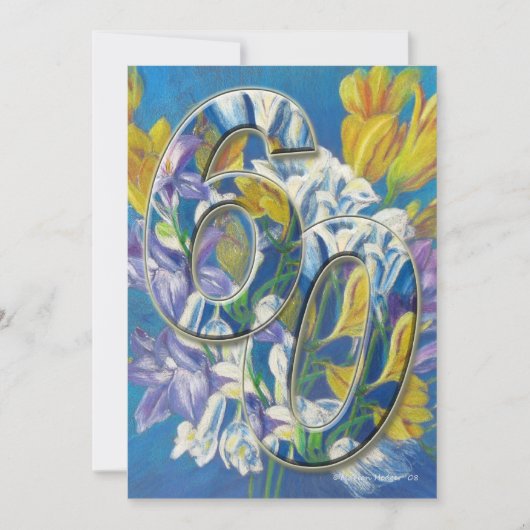 60. Hochzeitstag Einladung Freesias (Vorderseite)