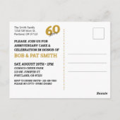 60. Hochzeitstag Einladung Postkarte (Rückseite)