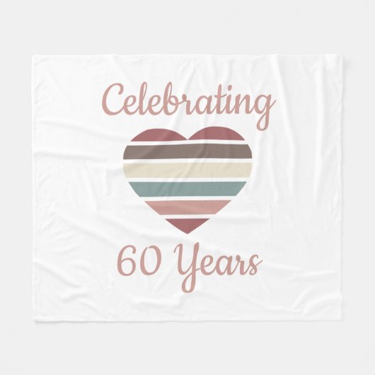 60. Hochzeitstag Fleecedecke (Vorderseite (Horizontal))
