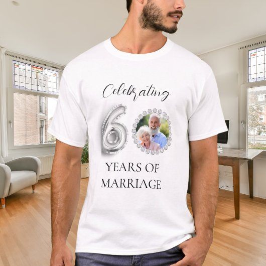 60. Hochzeitstag Foto Diamanten Männer T-Shirt