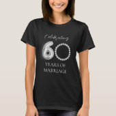 60. Hochzeitstag Foto Diamanten schwarz T-Shirt (Vorderseite)