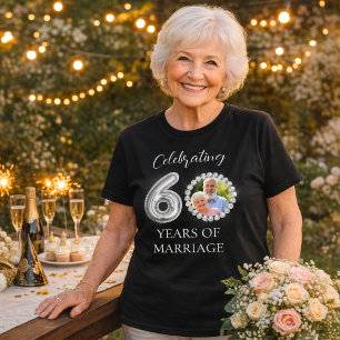 60. Hochzeitstag Foto Diamanten schwarz T-Shirt