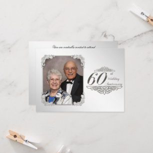 60. Hochzeitstag Foto-Einladungskarte Einladung