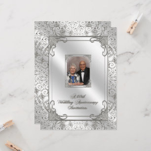 60. Hochzeitstag Foto-Einladungskarte Einladung