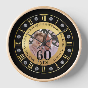 60. Hochzeitstag FOTO Geschenk Diamant 60 Uhr