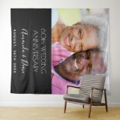 60. Hochzeitstag Foto modern und elegant Wandteppich (Beispiel (Horizontal))